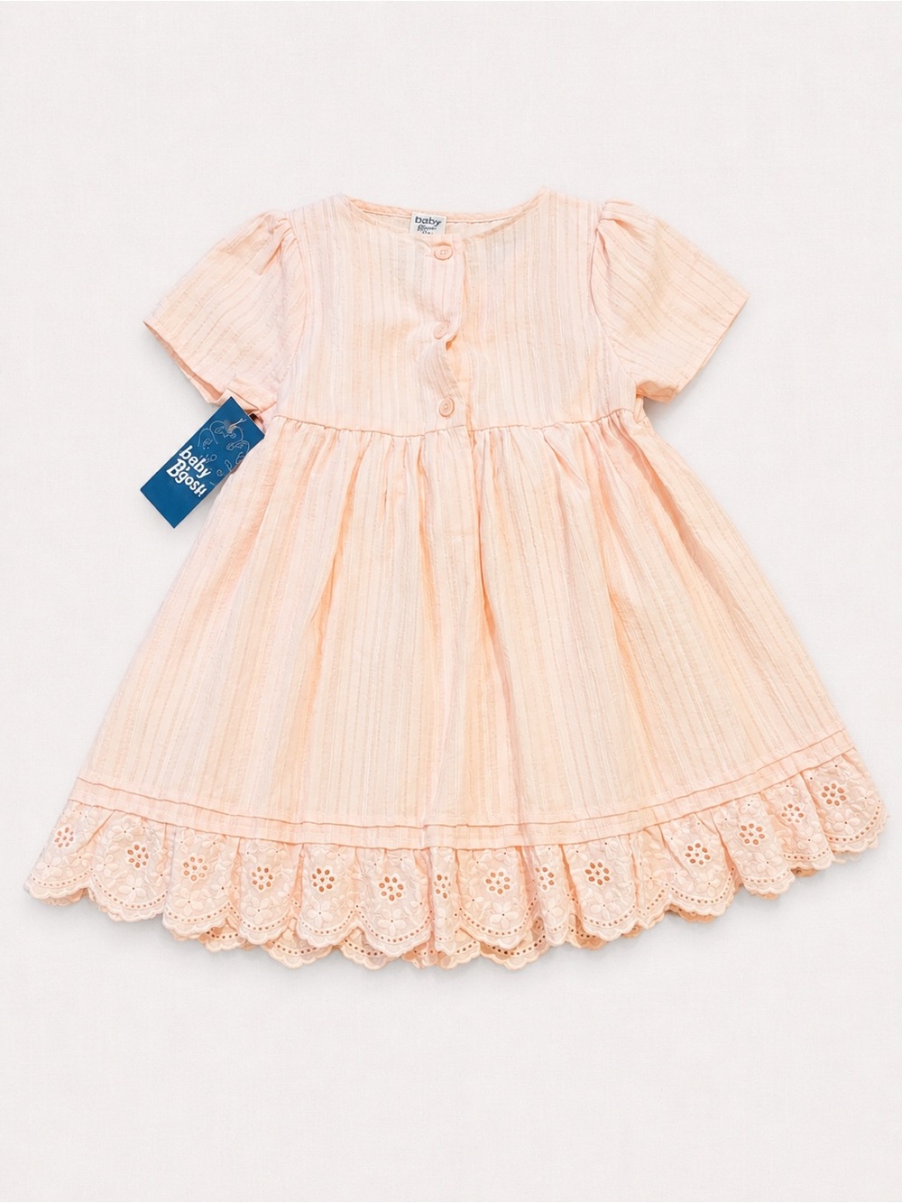 OshKosh B'gosh Peach Eyelet Hem Cotton Dress for Kids